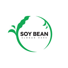 Soy bean logo healthy food vector design