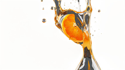 Poster - Orange juice splash, isolated on transparent background