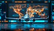 © AmazingArt - Aviation analyst presenting global air transport statistics in a conference, global statistics, aviation conference