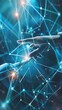 © Kamil - Futuristic AI data fusion: human-robot interaction, fuzzy dark blue background