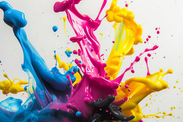 Canvas Print - cmyk ink splash