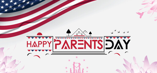 Wall Mural - American flag backdrop for Parents' Day celebration