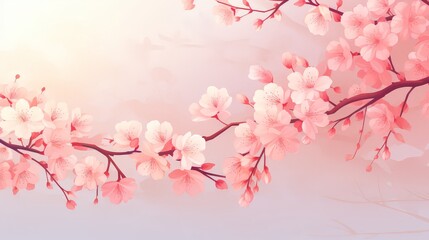 Poster - Elegant soft pink sakura background