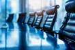 ©  Studio AB Images - Creative photo of a large meeting table and empty office chairs for the board of directors.