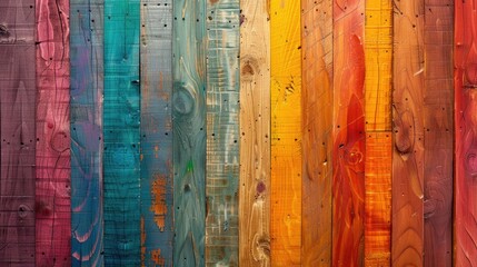 Sticker - Bright textured background made of wood planks