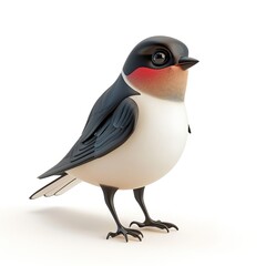 Wall Mural - Swallow 3D cartoon isolated whitebackground