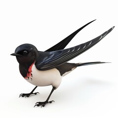 Wall Mural - Swallow 3D cartoon isolated whitebackground 