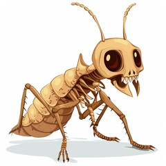 Wall Mural - Termite skeleton cartoon isolated whitebackground 