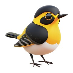 Wall Mural - Warbler 3D cartoon isolated whitebackground 