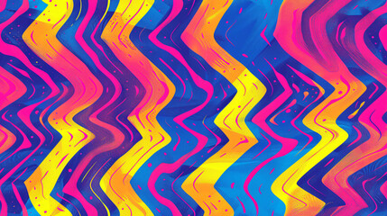 Aufkleber - Vibrant wavy stripes in abstract background, ideal for artistic projects