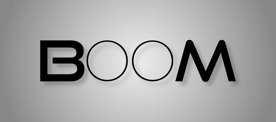 Poster - Parola BOOM  con sfondo colorato gradiente