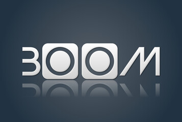 Poster - Parola BOOM  con sfondo colorato gradiente
