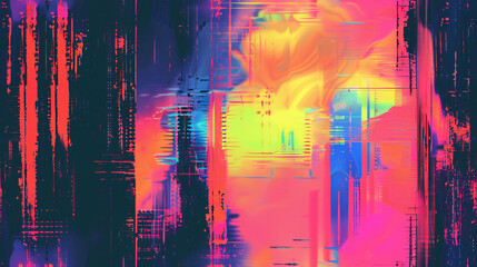 Poster - Abstract background with colorful brushstrokes creating vibrant shapes