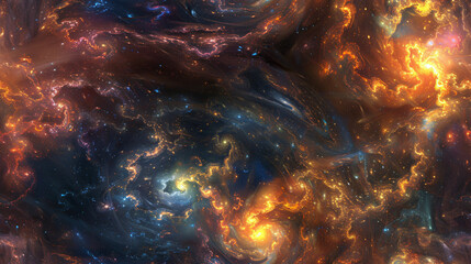 Leinwandbilder - vibrant nebula gas and plasma swirl in a stunning abstract space background