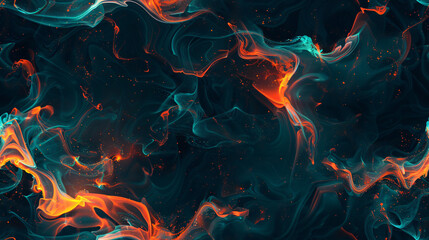 Leinwandbilder - colorful smoke creates an abstract background with flowing and glowing particles