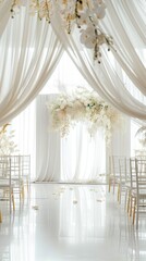 Wall Mural - white elegant luxury cozy wedding background