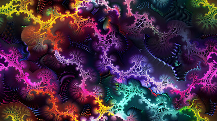 Poster - vibrant fractal design creating a psychedelic backdrop