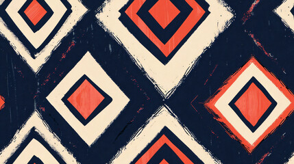 Poster - Modern and minimalist seamless pattern with geometric shapes, perfect for backgrounds and decorations