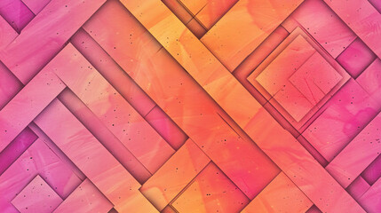 Poster - Contemporary geometric backdrop featuring a pink and orange color scheme