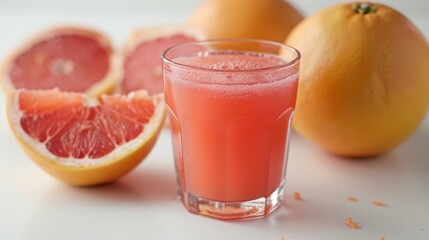 Wall Mural - A glass of freshly squeezed grapefruit juice