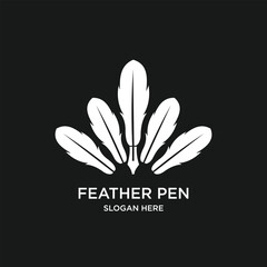 Wall Mural - Feather logo design simple concept Premium Vector