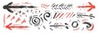 © Anat art - A collection of hand-drawn arrows, lines, and circles in black and red on a white background. Generative AI
