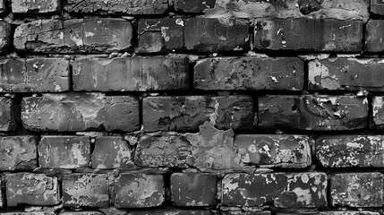 Poster - Brick Wall Texture for Background with Scratches and Cracks