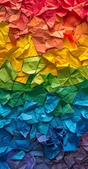 Wall Mural - Crinkled Rainbow Colored Paper Texture