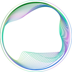 Aufkleber - dynamic gradient circle waves. abstract circular design featuring colorful, flowing wave patterns fo
