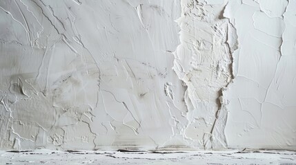 Poster - Unevenly applied white plaster background in a house room
