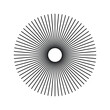 © BELL Art - Radial circle lines: circular radiating geometric shapes resembling sun rays. Abstract design element. Vector illustration on a white background.