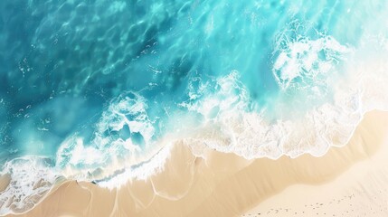 Summer beach background with clear blue water and white sand