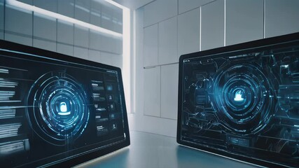 Poster - Secure Cybersecurity Concept Modern Technology in Bright Clean Composition