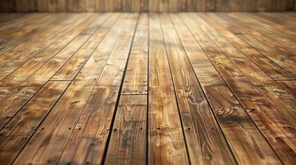 Sticker - Brown wooden floor background with copy space horizontal and vertical wooden planks texture