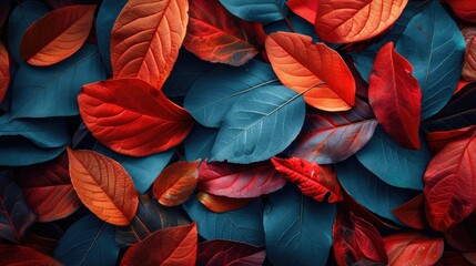 Canvas Print - Intriguing leaf patterns in harmonious arrangement