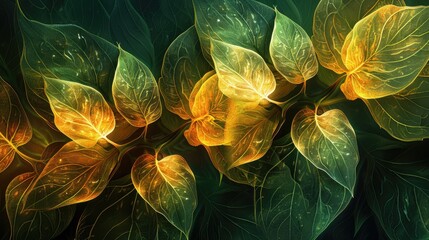 Whimsical leaf shapes in dynamic composition