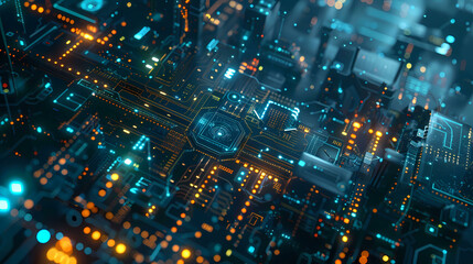 Poster - Technology internet network high speed. Abstract digital futuristic circuit, Cyber science tech, Innovation communication. illustration.