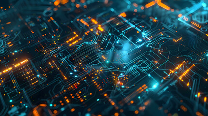 Poster - Technology internet network high speed. Abstract digital futuristic circuit, Cyber science tech, Innovation communication. illustration.