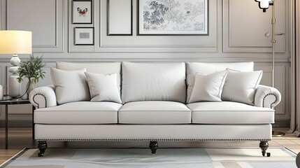 White Sofa in a Luxurious Living Room