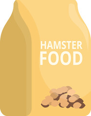 Wall Mural - Package of hamster food standing up with a transparent section showing the seeds inside