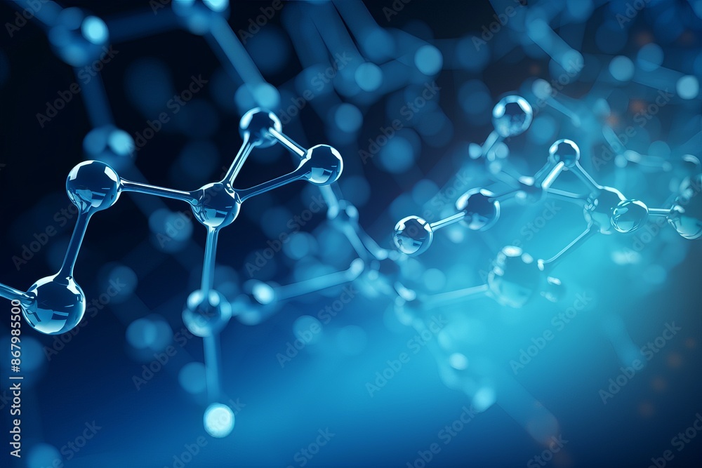 Abstract blue molecule structure background Stock Photo | Adobe Stock