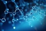 Abstract blue molecule structure background