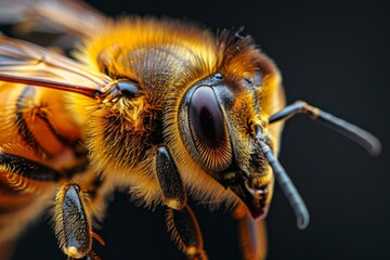 Wall Mural - Close-up Portrait of a Honey Bee