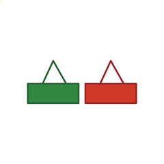 Poster - Two-way signboard icon. Two-way signboard. illustration of two red and green signboards. Illustration element design for instructions, name signs, services, shops etc