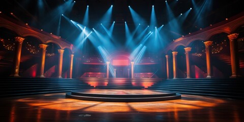 Wall Mural - Stage with Architectural Columns and Spotlights