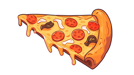 Wall Mural - Hand drawn cartoon pizza illustration
