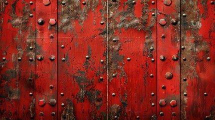 Grunge red boat floor with anti rust finish Sturdy ship metal design with aged iron deck Worn metal backdrop with modern look Plenty of room for text