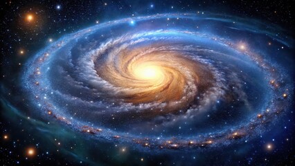 Wall Mural - galactic spiral of stars and dust in the night sky, milky way, galaxy, stars, space, cosmos, astrono