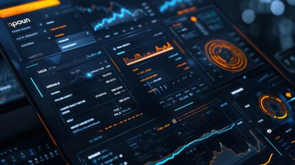Poster - Imagine a digital cryptocurrency wallet displaying various crypto balances on a sleek interface.