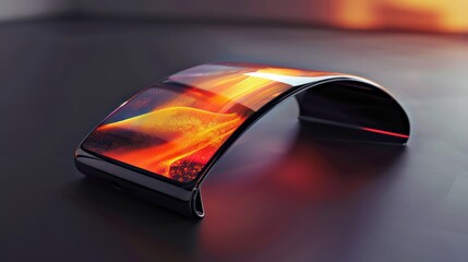 Poster - phone with a curved display wrapping around its edges, offering an immersive experience.